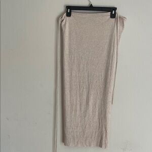 Zara Light Beige Wrap Around Midi Skirt L